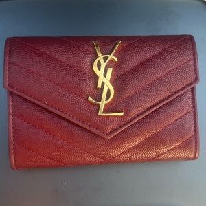Yves Saint Laurent Red Leather Wallet